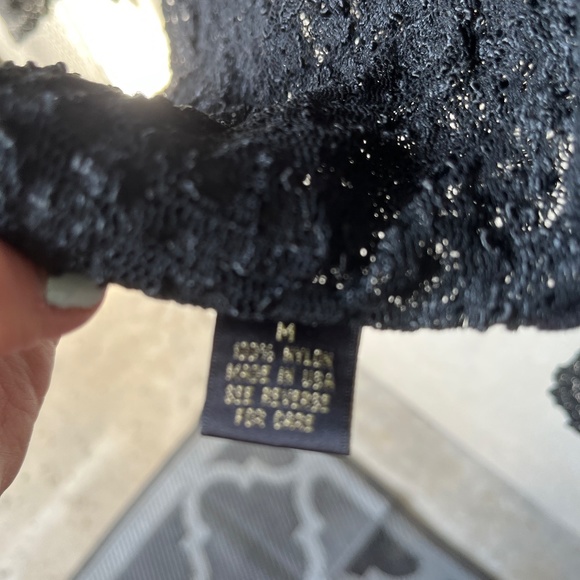 Lace Crop Top in Black w/ Long Sleeves - Picture 10 of 10